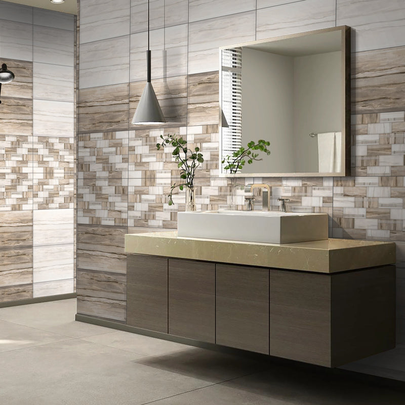 282 Beige Glossy Finish Ceramic 30x45cm Bathroom Wall Tiles