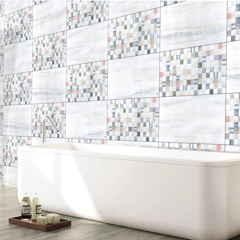 5012 Light Grey Glossy Finish Ceramic 30x60cm Bathroom Wall Tiles