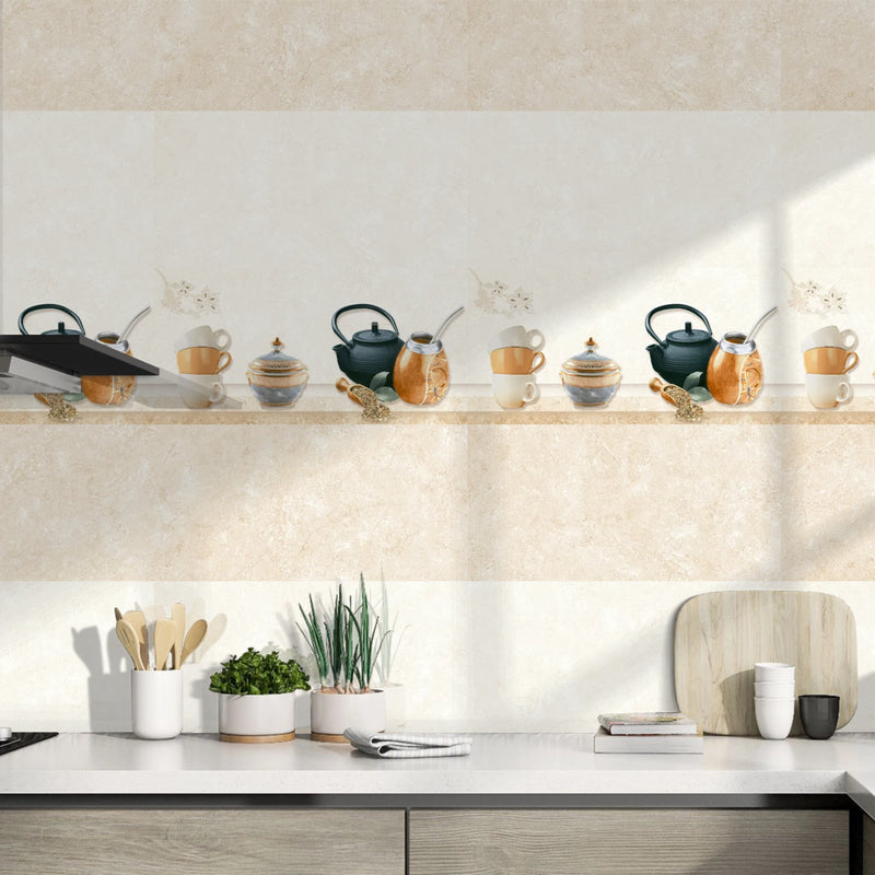 5171 Beige Glossy Finish Ceramic 30x60cm Kitchen Wall Tiles