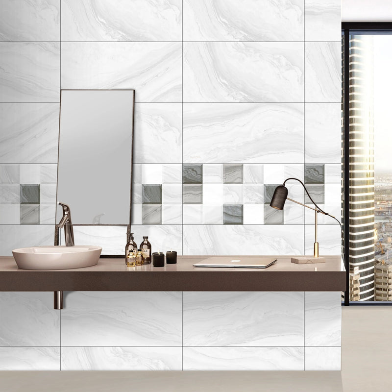 5314 Grey Glossy Finish Ceramic 30x60cm Bathroom Wall Tiles