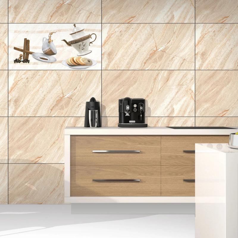 5318 Brown Glossy Finish Ceramic 30x60cm Kitchen Wall Tiles