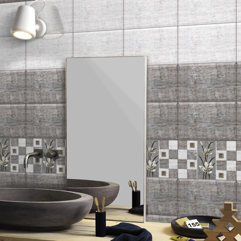 7149 Grey Glossy Finish Ceramic 30x45cm Bathroom Wall Tiles