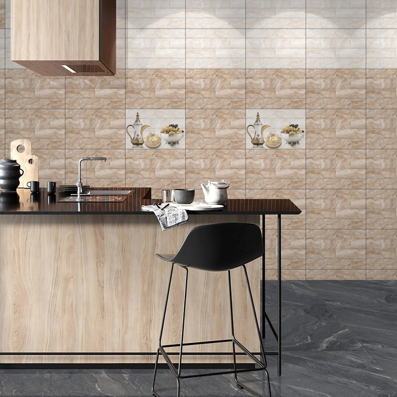 819 Beige With Gold Glossy Finish Ceramic 30x45cm Kitchen Wall Tiles