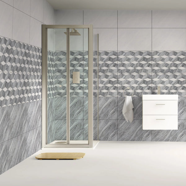 961 Grey Glossy Finish Ceramic 30x45cm Bathroom Wall Tiles