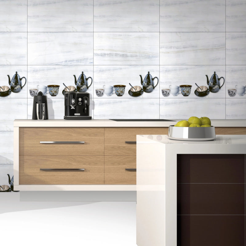 5012 Light Grey Glossy Finish Ceramic 30x60cm Kitchen Wall Tiles