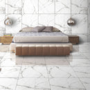 Latuga Carara White Gloss Finish Porcelain 60x60cm Wall Floor Tiles